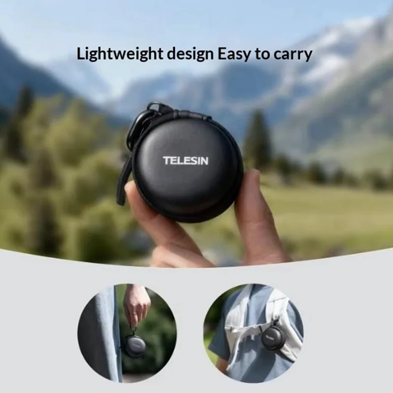 TELESIN S6-PRC-13 Boîtier de stockage pour filtres d'appareil photo d'action avec 4 emplacements pour DJI Osmo Action 6 / 5 Pro / 4 / 3, boîte de transport pour filtres - Noir