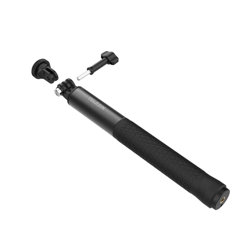 TELESIN S1-MNP-09 0.9m Aluminum Alloy Selfie Stick for DJI Osmo Action 6 / Osmo 360 Extendable Monopod - Black