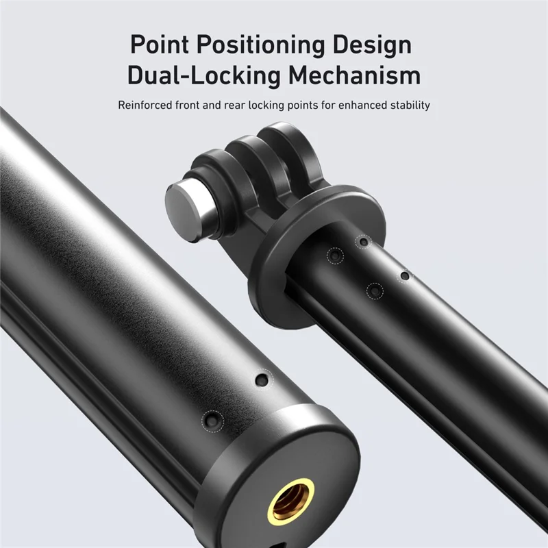 TELESIN S1-MNP-09 0.9m Aluminum Alloy Selfie Stick for DJI Osmo Action 6 / Osmo 360 Extendable Monopod - Black