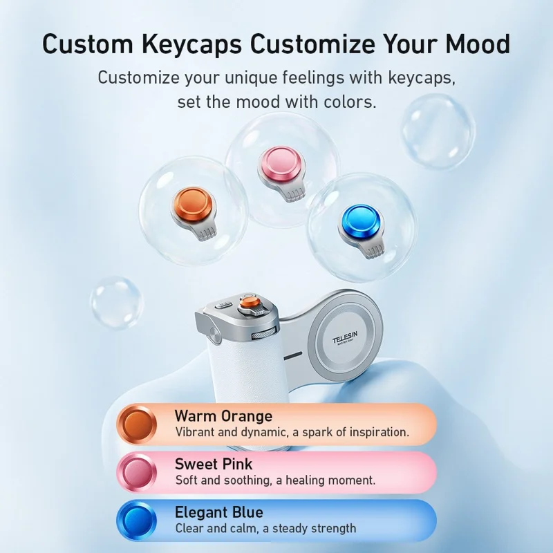 TELESIN P5-MP-003WH Pro Shot Imaging Grip for iPhone Photography Handle Power Bank Wireless Charging Camera Controller - White