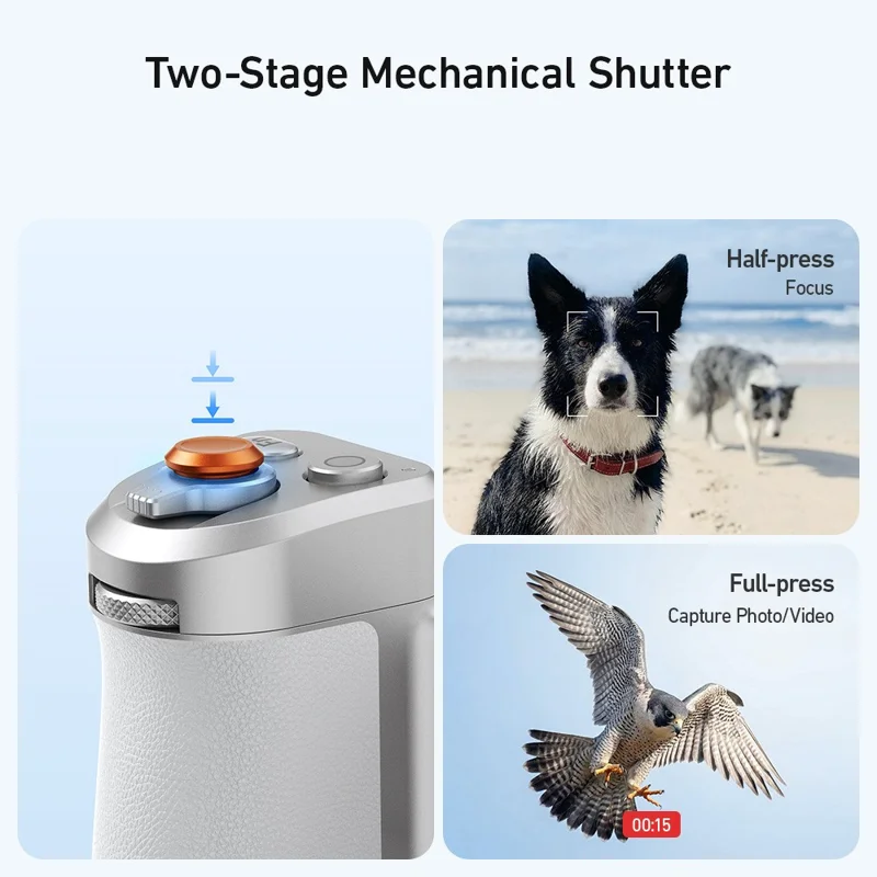 TELESIN P5-MP-003WH Pro Shot Imaging Grip for iPhone Photography Handle Power Bank Wireless Charging Camera Controller - White