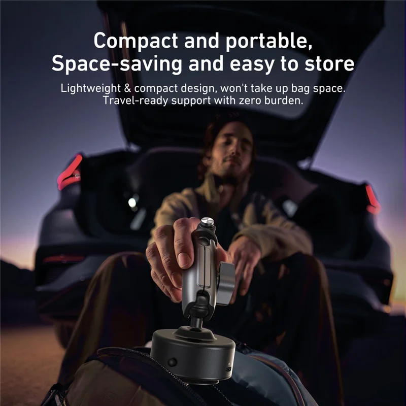 TELESIN S3-SUS-07 Elektrische Saugheberhalterung für DJI Osmo 360 / Pocket 3 / Action 5 Pro Auto-Windschutzscheiben-Kamera-Halter – Schwarz