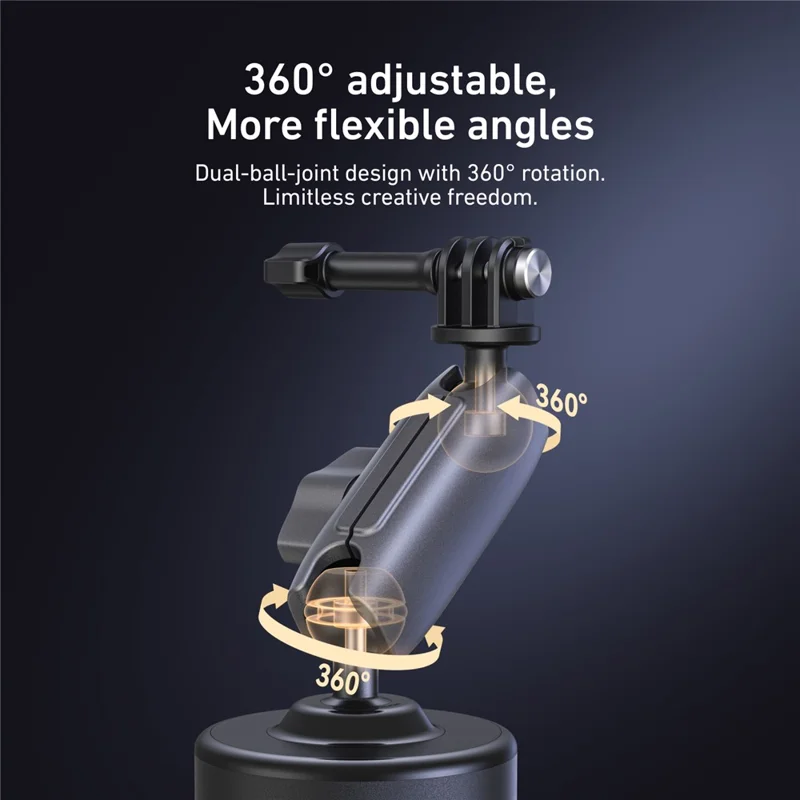 TELESIN S3-SUS-07 Elektrische Saugheberhalterung für DJI Osmo 360 / Pocket 3 / Action 5 Pro Auto-Windschutzscheiben-Kamera-Halter – Schwarz