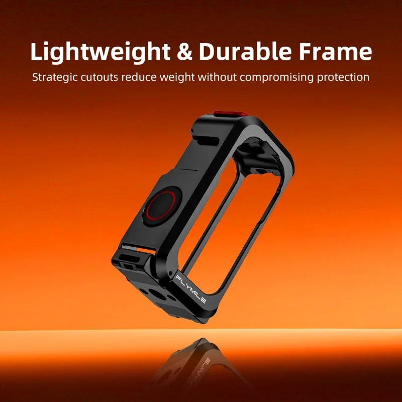 FLYMILE For DJI Osmo Nano Metal Rabbit Cage Aluminum Alloy Quick Release Protective Frame with Lens Cap - Black