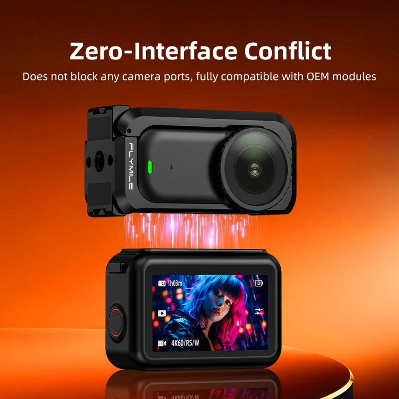 FLYMILE For DJI Osmo Nano Metal Rabbit Cage Aluminum Alloy Quick Release Protective Frame with Lens Cap - Black