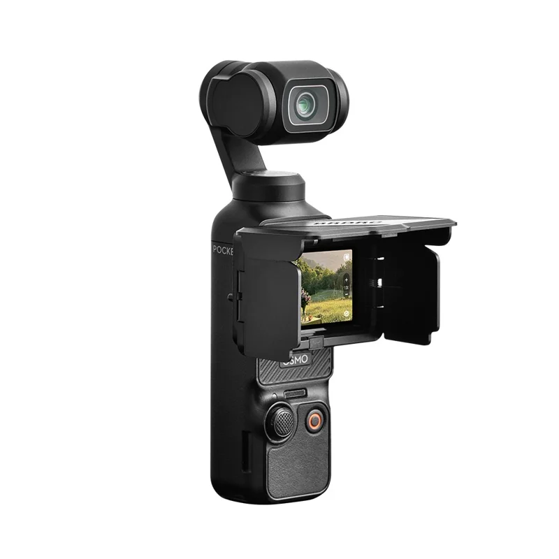 BRDRC For DJI Osmo Pocket 3 Screen Light Shield Magnetic Flip Open Sunshade Hood Anti-Glare Cover - Black