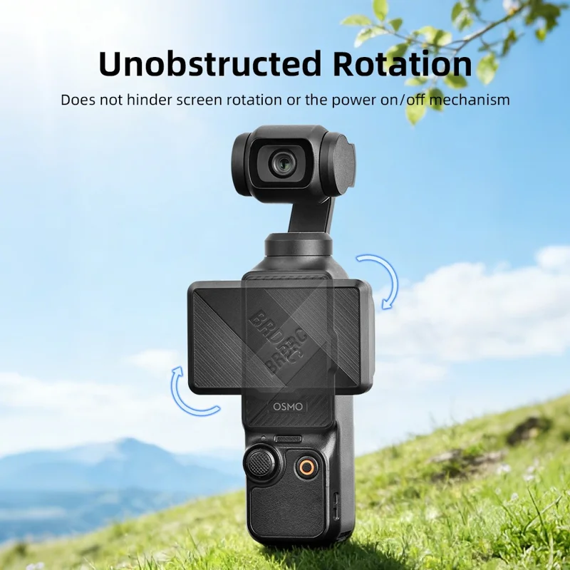 BRDRC For DJI Osmo Pocket 3 Screen Light Shield Magnetic Flip Open Sunshade Hood Anti-Glare Cover - Black