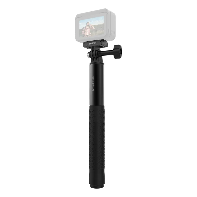 TELESIN S1-MNP-11 1,5 m Telescopische Monopod Aluminium Selfiestick met 1/4 Interface voor Actioncamera - Zwart