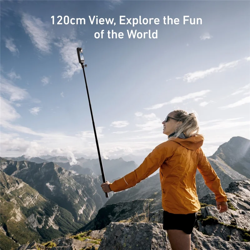 TELESIN S1-MNP-11 1,5 m Telescopische Monopod Aluminium Selfiestick met 1/4 Interface voor Actioncamera - Zwart