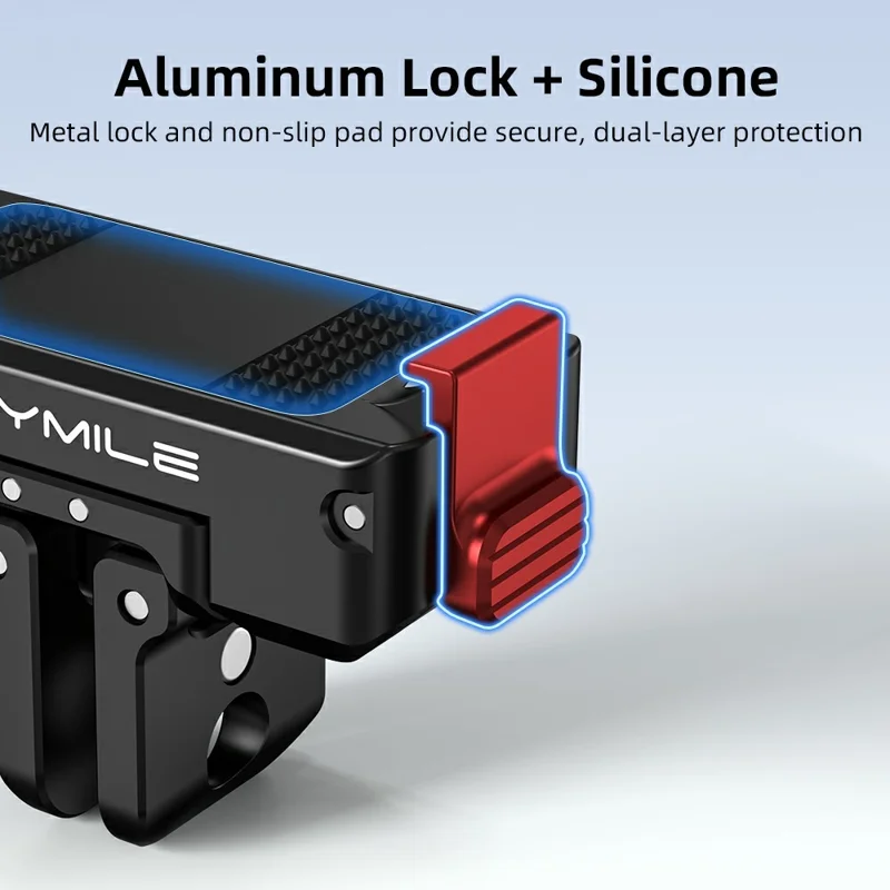 FLYMILE Aluminum Alloy Base for DJI Osmo 360 / Action 5 Pro / 4 / 3 Rotary Magnetic Quick Release Base - Black