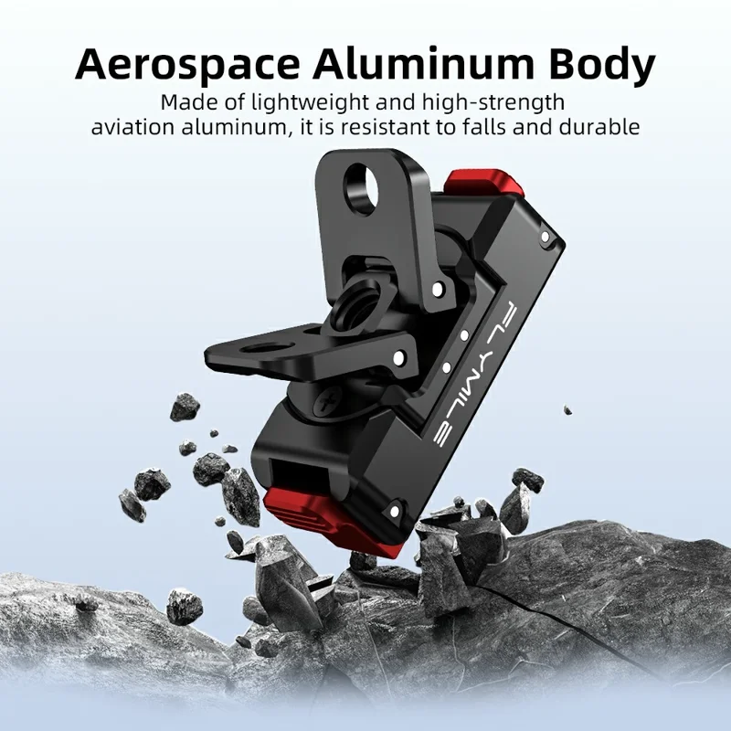 FLYMILE Aluminum Alloy Base for DJI Osmo 360 / Action 5 Pro / 4 / 3 Rotary Magnetic Quick Release Base - Black