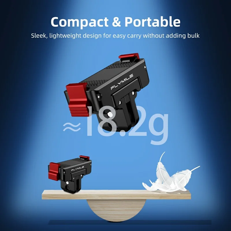 FLYMILE Plastic Base for DJI Osmo 360 / Action 5 Pro / 4 / 3 Rotary Magnetic Quick Release Base - Black