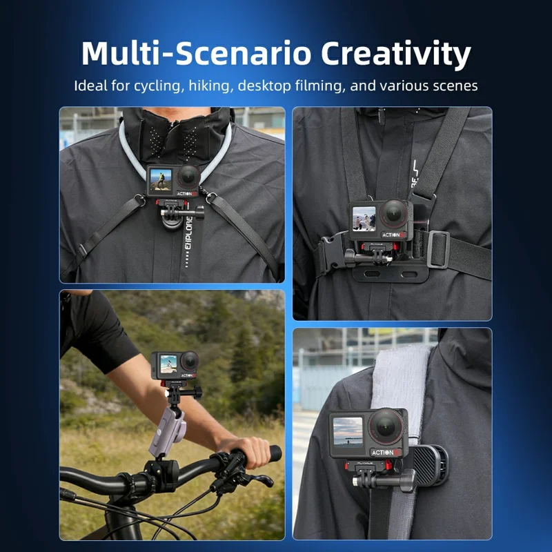 FLYMILE Plastic Base for DJI Osmo 360 / Action 5 Pro / 4 / 3 Rotary Magnetic Quick Release Base - Black