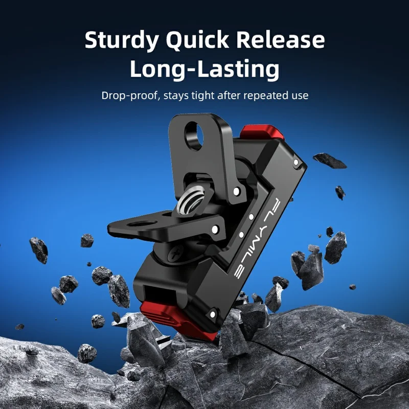 FLYMILE Plastic Base for DJI Osmo 360 / Action 5 Pro / 4 / 3 Rotary Magnetic Quick Release Base - Black