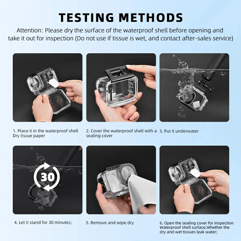 FLYMILE For DJI Osmo Action 6 Waterproof PC Shell Magnetic Quick Release 60m Underwater Camera Housing - Transparent