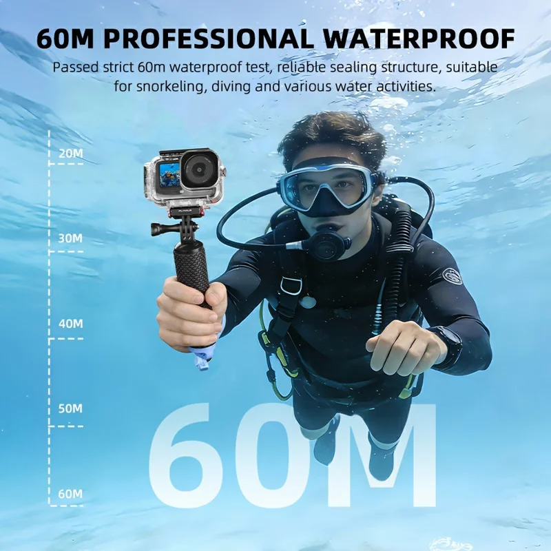 FLYMILE For DJI Osmo Action 6 Waterproof PC Shell Magnetic Quick Release 60m Underwater Camera Housing - Transparent