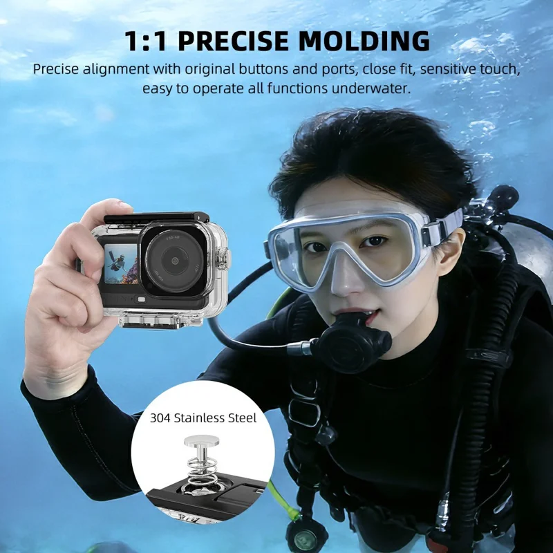 FLYMILE For DJI Osmo Action 6 Waterproof PC Shell Magnetic Quick Release 60m Underwater Camera Housing - Transparent