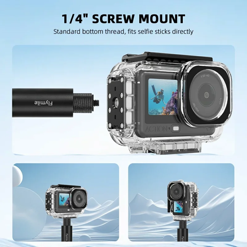 FLYMILE For DJI Osmo Action 6 Waterproof PC Shell Magnetic Quick Release 60m Underwater Camera Housing - Transparent