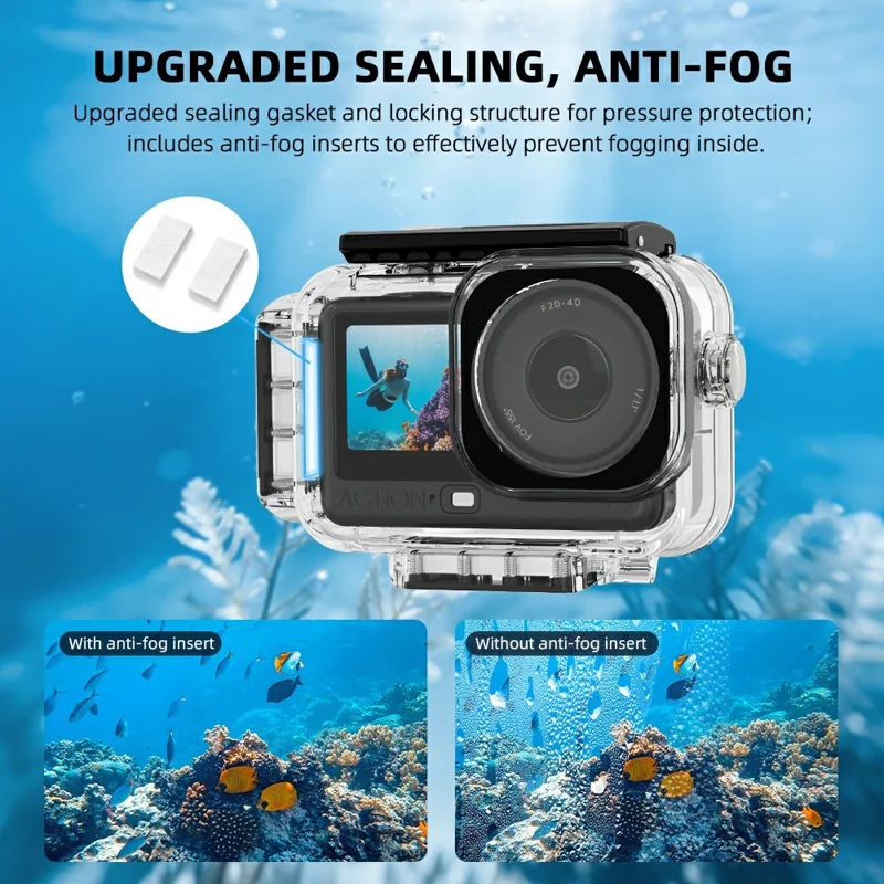 FLYMILE For DJI Osmo Action 6 Waterproof PC Shell Magnetic Quick Release 60m Underwater Camera Housing - Transparent