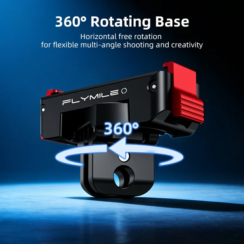 FLYMILE для DJI Osmo Action 6 / Nano Пластиковая поворотная магнитная быстросъемная база — Черный