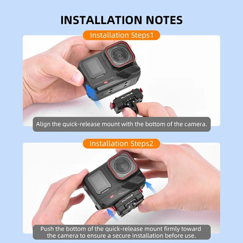 FLYMILE For Insta360 Ace Pro / X5 Aluminum Alloy Base Rotary Magnetic Quick Release Base - Black