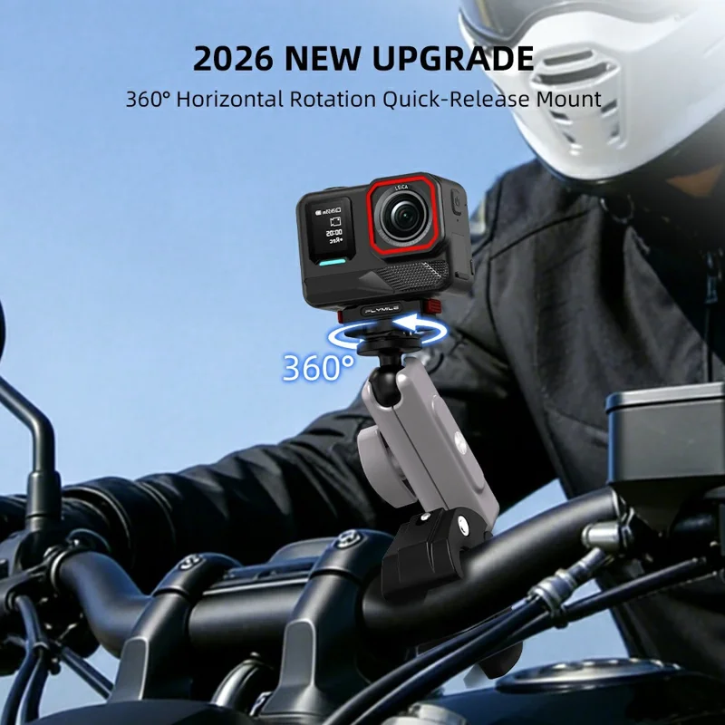 FLYMILE For Insta360 Ace Pro / X5 Aluminum Alloy Base Rotary Magnetic Quick Release Base - Black