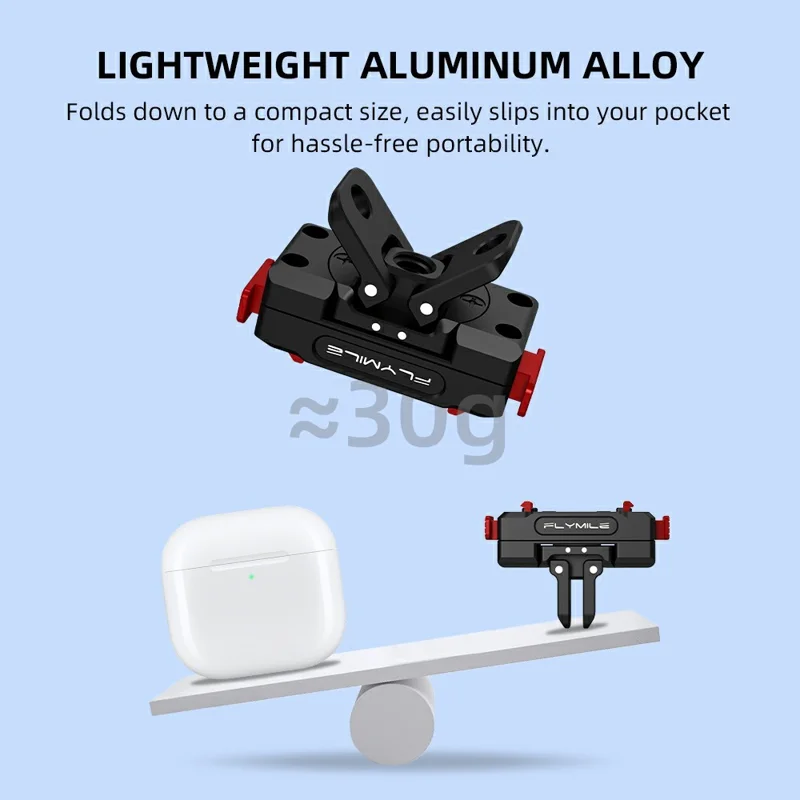 FLYMILE For Insta360 Ace Pro / X5 Aluminum Alloy Base Rotary Magnetic Quick Release Base - Black