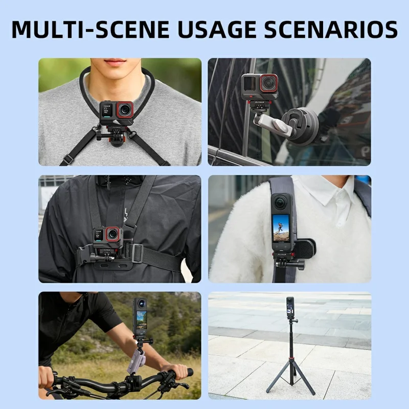 FLYMILE For Insta360 Ace Pro / X5 Aluminum Alloy Base Rotary Magnetic Quick Release Base - Black