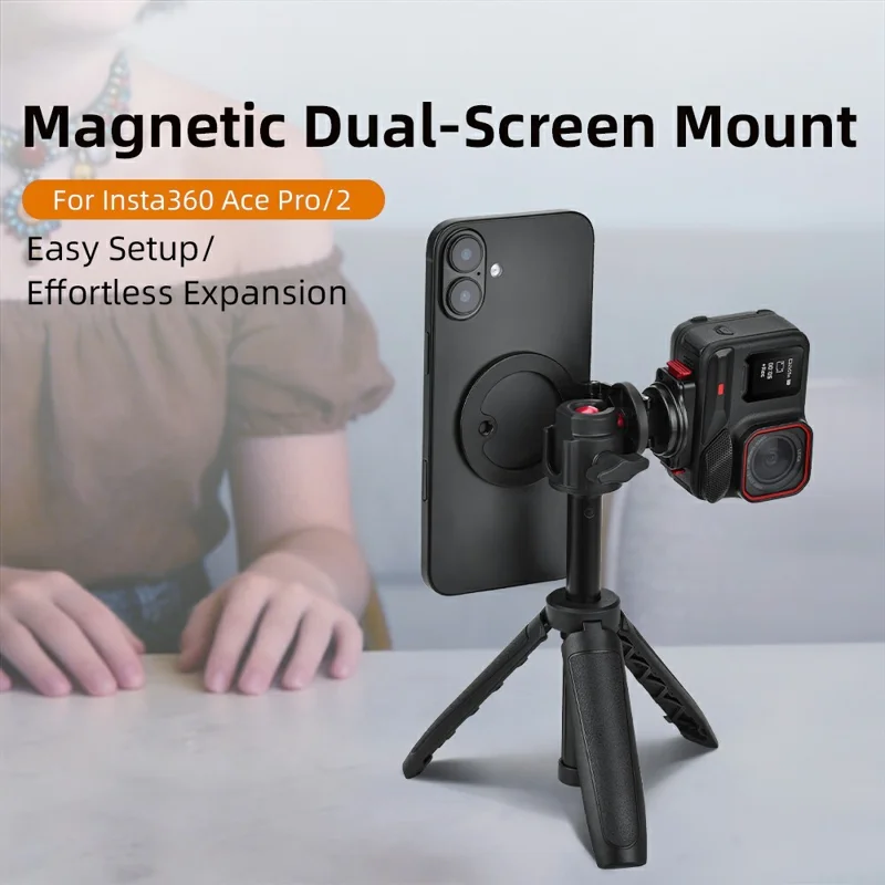 FLYMILE For Insta360 Ace Pro 2 / Ace Pro Quick Release Magnetic Mount Aluminum Alloy Camera Extension Stand