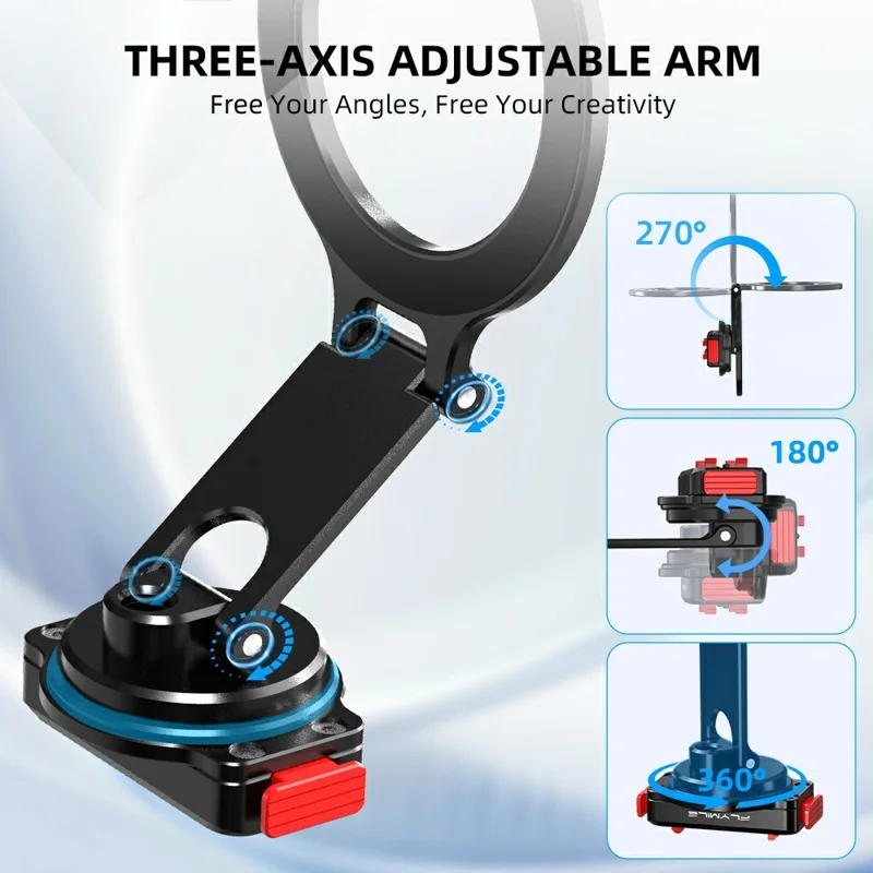 FLYMILE For Insta360 Ace Pro 2 / Ace Pro Quick Release Magnetic Mount Aluminum Alloy Camera Extension Stand