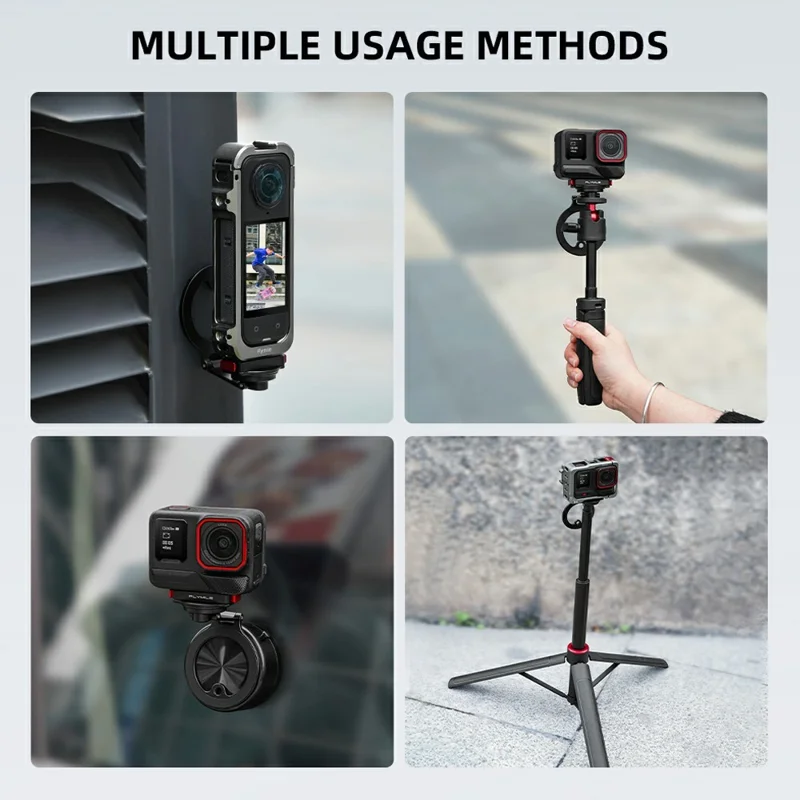 FLYMILE For Insta360 Ace Pro 2 / Ace Pro Quick Release Magnetic Mount Aluminum Alloy Camera Extension Stand