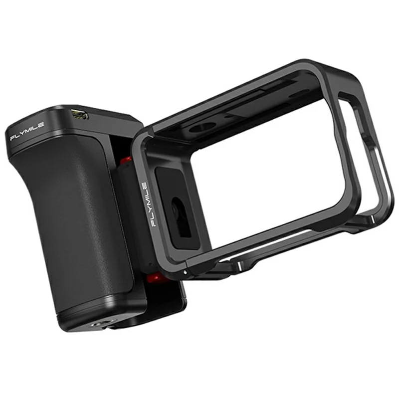 Uchwyt FLYMILE do fotografii ulicznej do kamery akcji, plastikowy, zdalne sterowanie migawki przez Bluetooth, magnetyczna, demontowalna rączka - Czarny