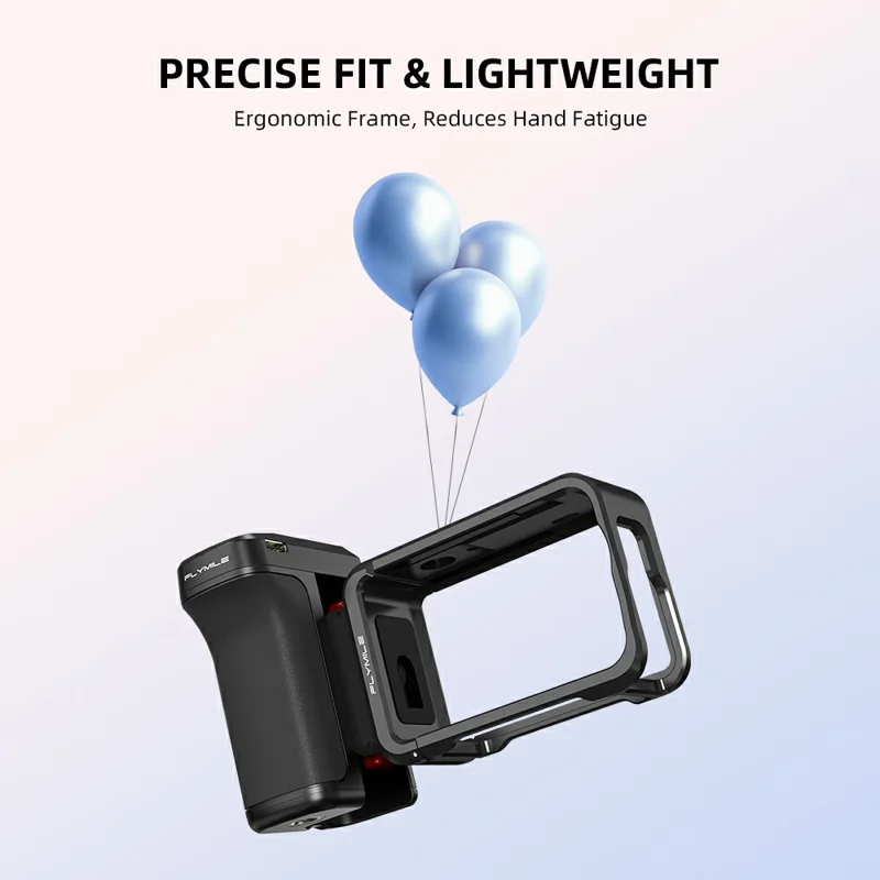 Uchwyt FLYMILE do fotografii ulicznej do kamery akcji, plastikowy, zdalne sterowanie migawki przez Bluetooth, magnetyczna, demontowalna rączka - Czarny