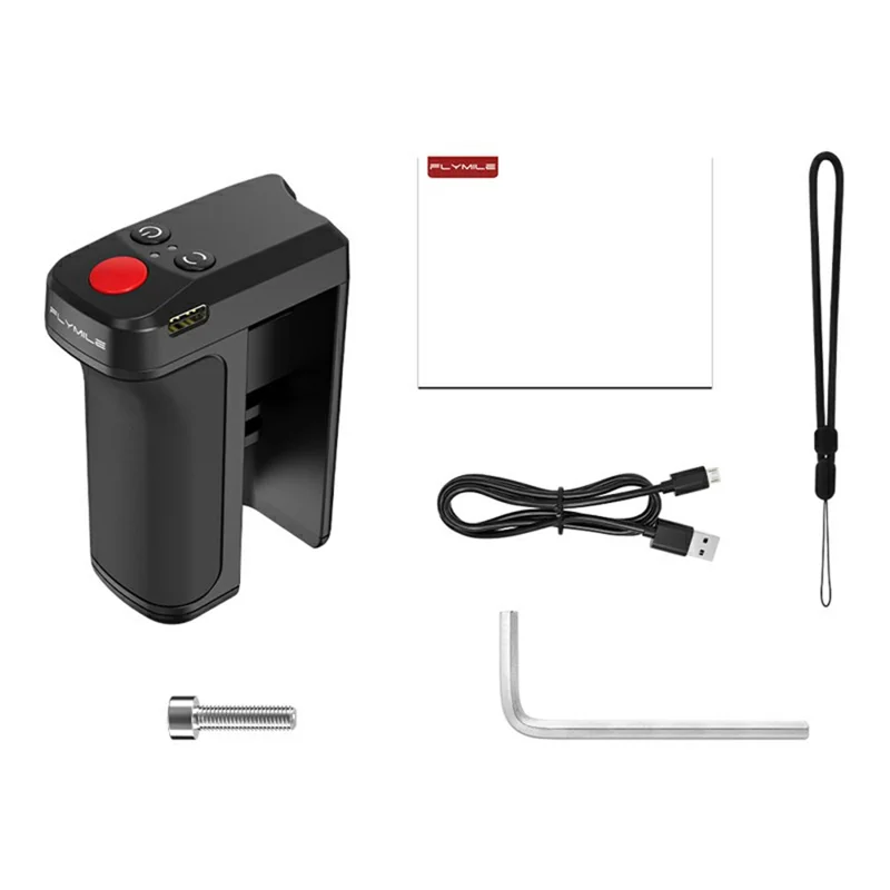 Uchwyt FLYMILE do fotografii ulicznej do kamery akcji, plastikowy, zdalne sterowanie migawki przez Bluetooth, magnetyczna, demontowalna rączka - Czarny