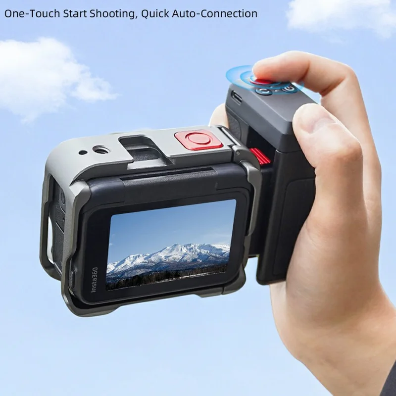 Uchwyt FLYMILE do fotografii ulicznej do kamery akcji, plastikowy, zdalne sterowanie migawki przez Bluetooth, magnetyczna, demontowalna rączka - Czarny