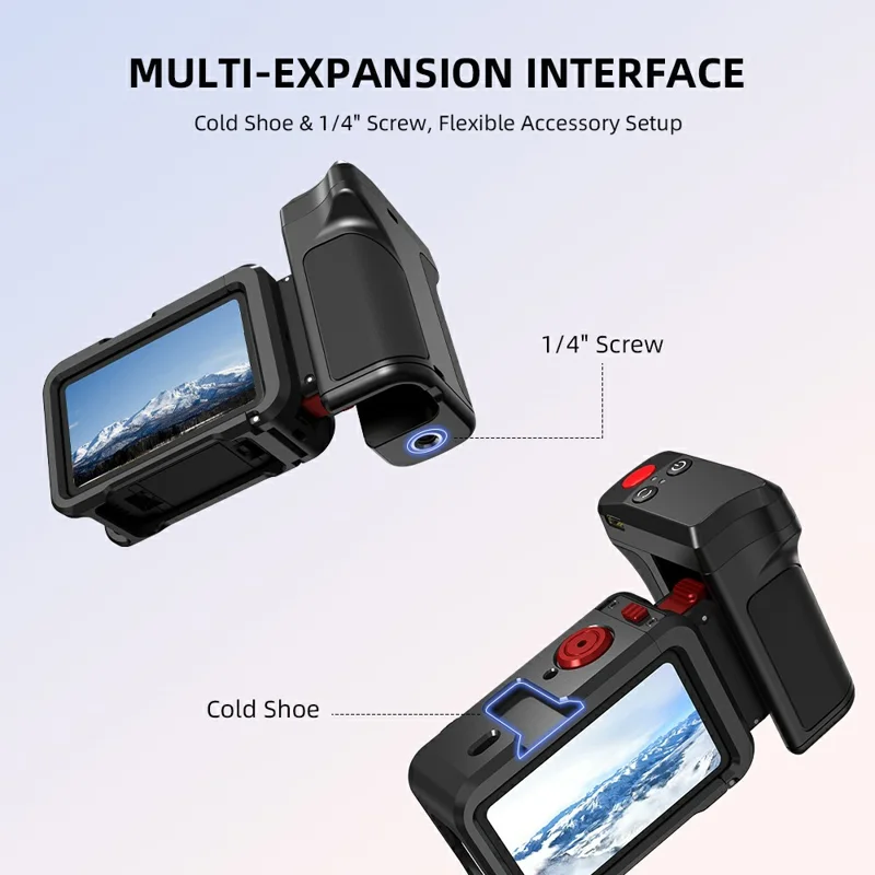 Uchwyt FLYMILE do fotografii ulicznej do kamery akcji, plastikowy, zdalne sterowanie migawki przez Bluetooth, magnetyczna, demontowalna rączka - Czarny