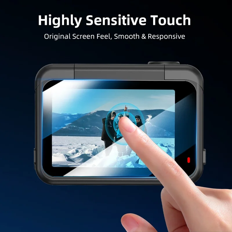 FLYMILE 1 Set For Insta360 Ace Pro 2 Camera Tempered Glass Screen Protector Front Rear Lens Film - Transparent