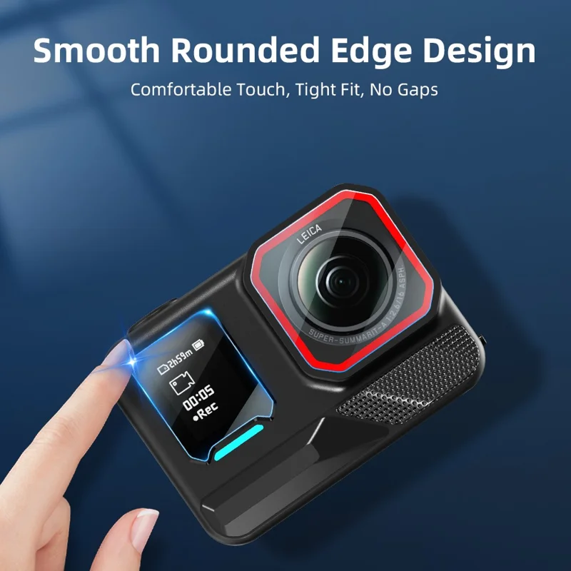 FLYMILE 1 Set For Insta360 Ace Pro 2 Camera Tempered Glass Screen Protector Front Rear Lens Film - Transparent