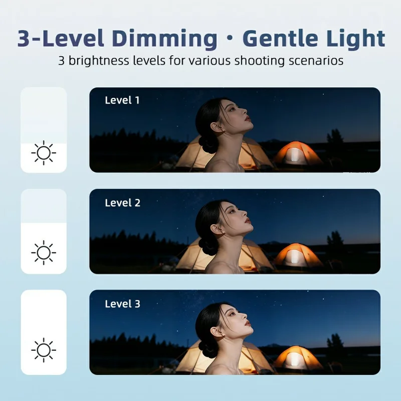For DJI Osmo Pocket 3 Magnetic Fill Light 3 Color Temperature LED Light for Photography Live Streaming - Black