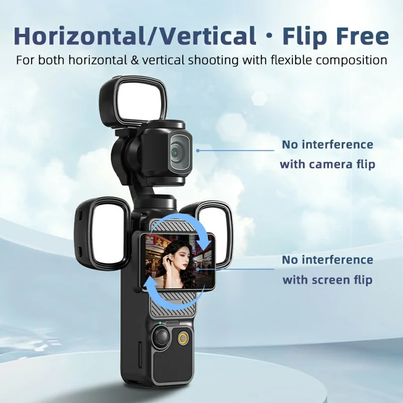 For DJI Osmo Pocket 3 Magnetic Fill Light 3 Color Temperature LED Light for Photography Live Streaming - Black
