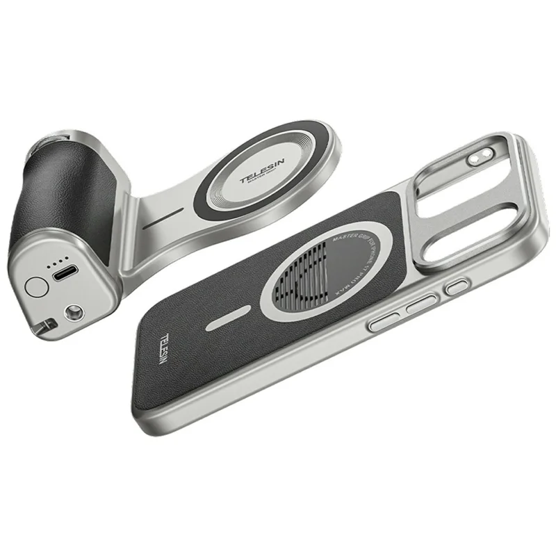 TELESIN P5-MCS-10-TIP Poignée de prise de vue Master Grip pour iPhone 17 Pro, poignée d'appareil photo avec étui pour téléphone - Noir