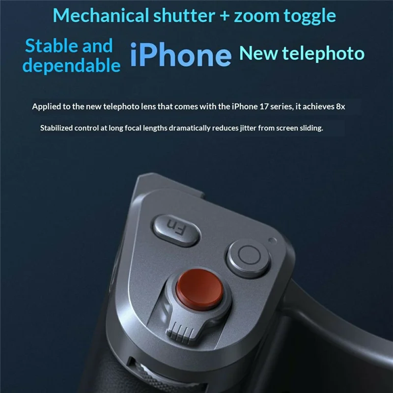 TELESIN P5-MCS-10-TIP Poignée de prise de vue Master Grip pour iPhone 17 Pro, poignée d'appareil photo avec étui pour téléphone - Noir