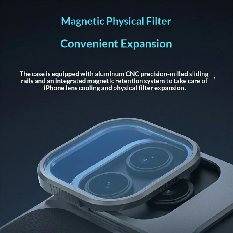 TELESIN P5-MCS-11-TIP For iPhone 17 Pro Max Master Grip Photography Handle Camera Grip with Phone Case - Black