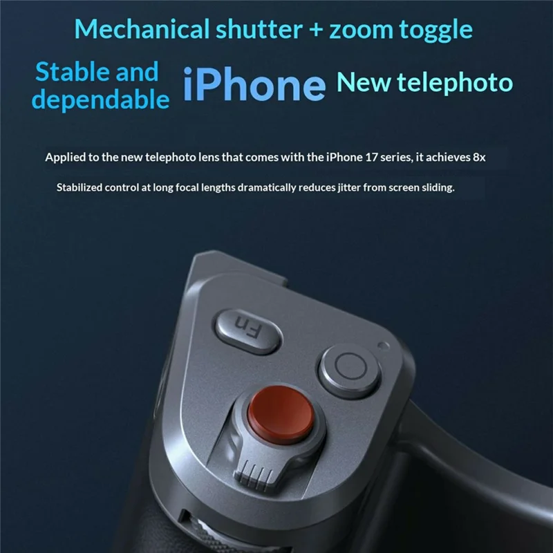 TELESIN P5-MCS-12-TIP For iPhone 17 Pro Phone Camera Grip Handle with UV Filter, Magnetic Fill Light, Phone Case - Black