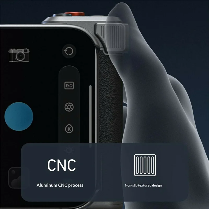 TELESIN P5-MCS-12-TIP For iPhone 17 Pro Phone Camera Grip Handle with UV Filter, Magnetic Fill Light, Phone Case - Black