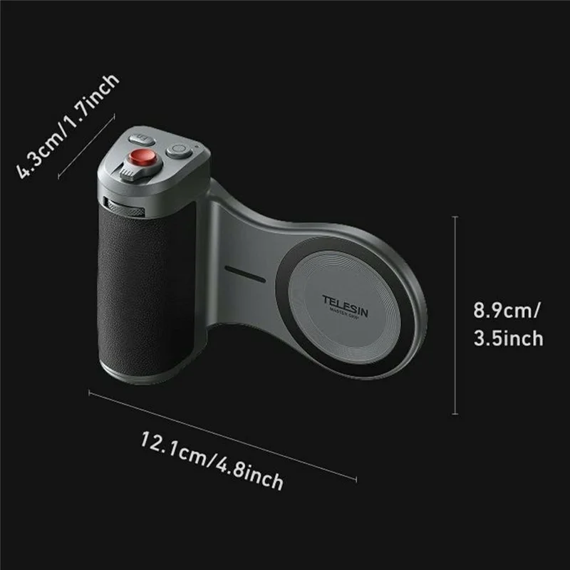 TELESIN P5-MCS-13-TIP til iPhone 17 Pro Max telefonkameragrebsknap med UV-filter, magnetisk fyldlys, telefonbeskyttelsesdæksel - Sort