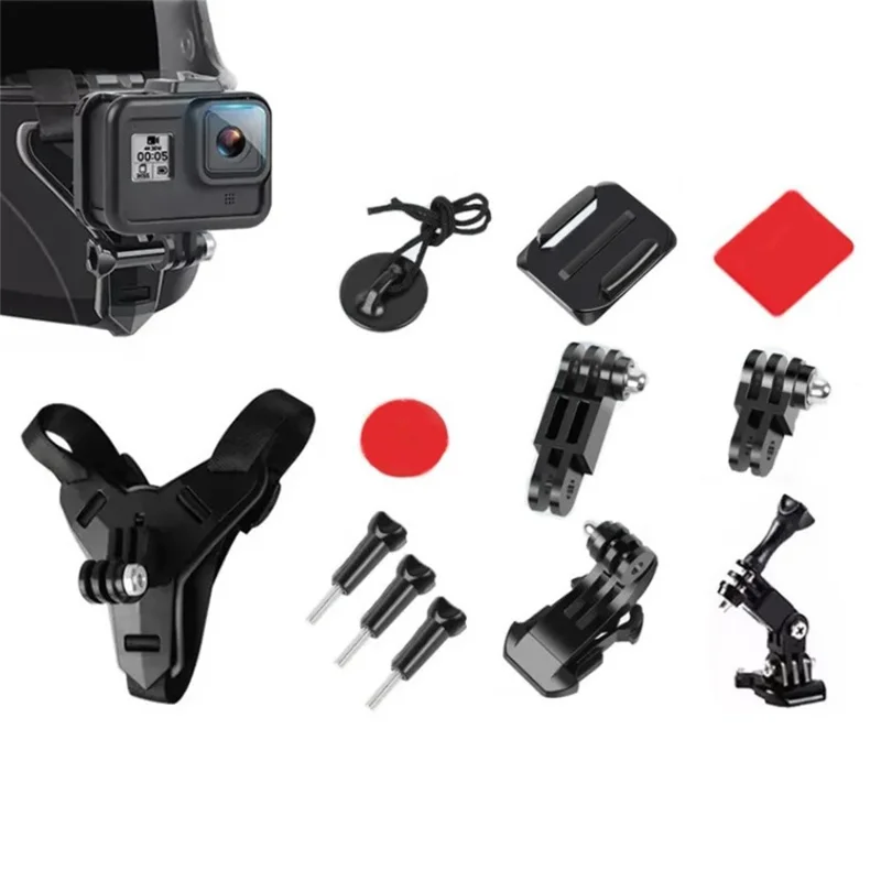 Motorcycle Bike Helmet Chin Mount Kit for GoPro / DJI / SJCAM Action Camera Multi-Position Mounting System