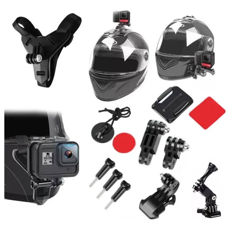 Motorcycle Bike Helmet Chin Mount Kit for GoPro / DJI / SJCAM Action Camera Multi-Position Mounting System