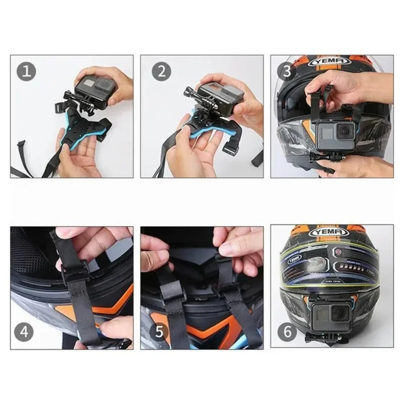 Motorcycle Bike Helmet Chin Mount Kit for GoPro / DJI / SJCAM Action Camera Multi-Position Mounting System