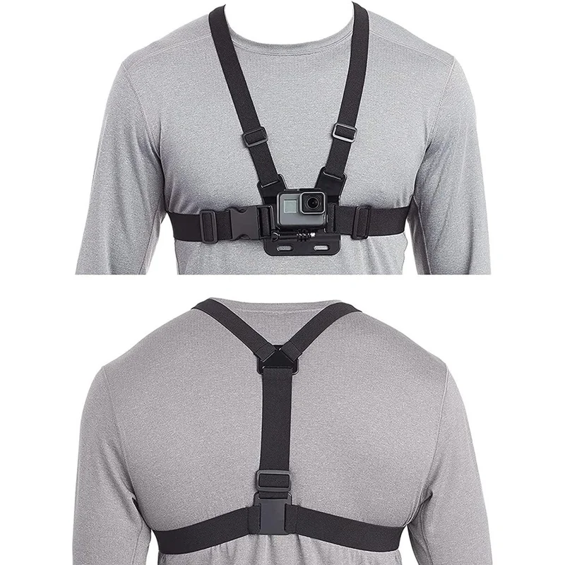 5 in 1 Action Camera Chest Strap Mount Phone Clamp Harness for First Person POV Shooting